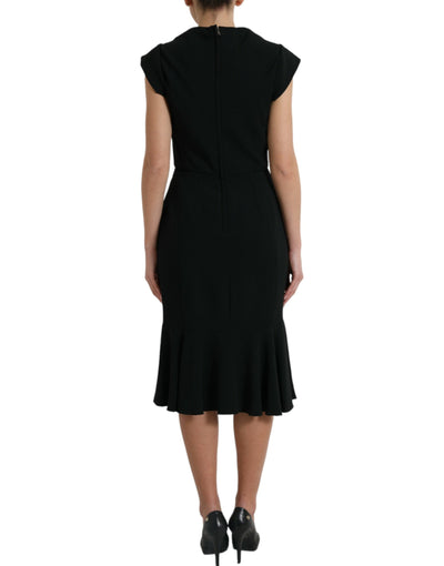 Robe sans manches en viscose cady noire Dolce &amp; Gabbana
