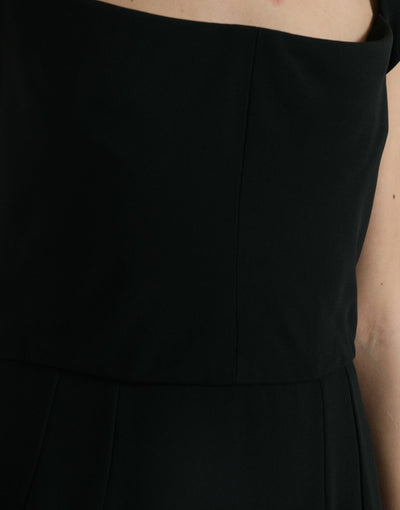 Robe sans manches en viscose cady noire Dolce &amp; Gabbana