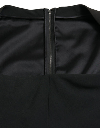 Robe sans manches en viscose cady noire Dolce &amp; Gabbana