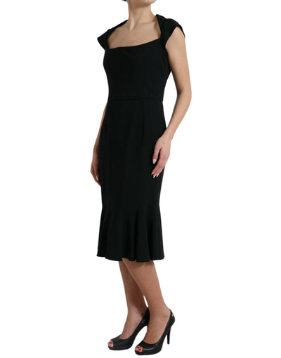 Robe sans manches en viscose cady noire Dolce &amp; Gabbana