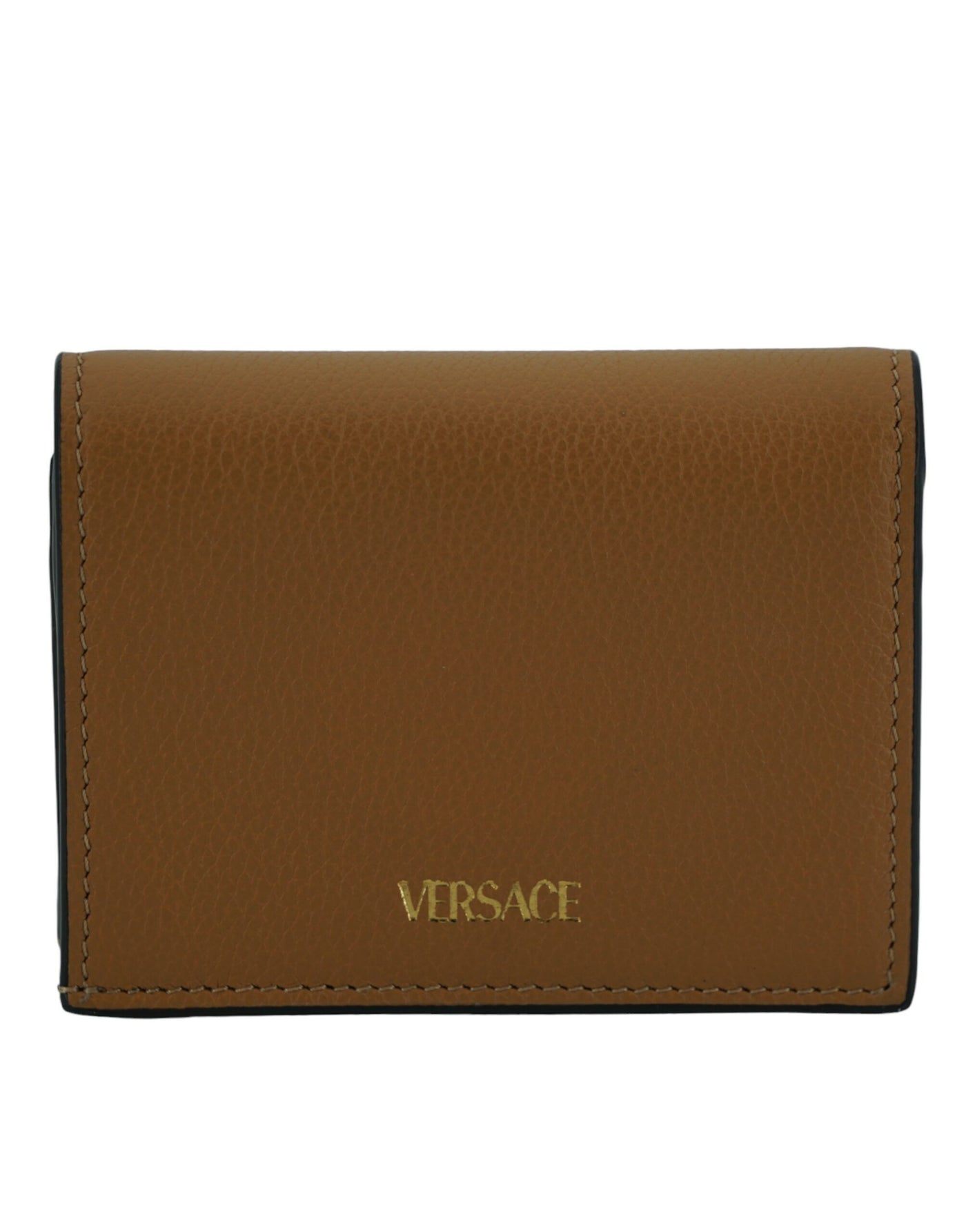Versace Elegante Compacte Leren Portemonnee in Bruin
