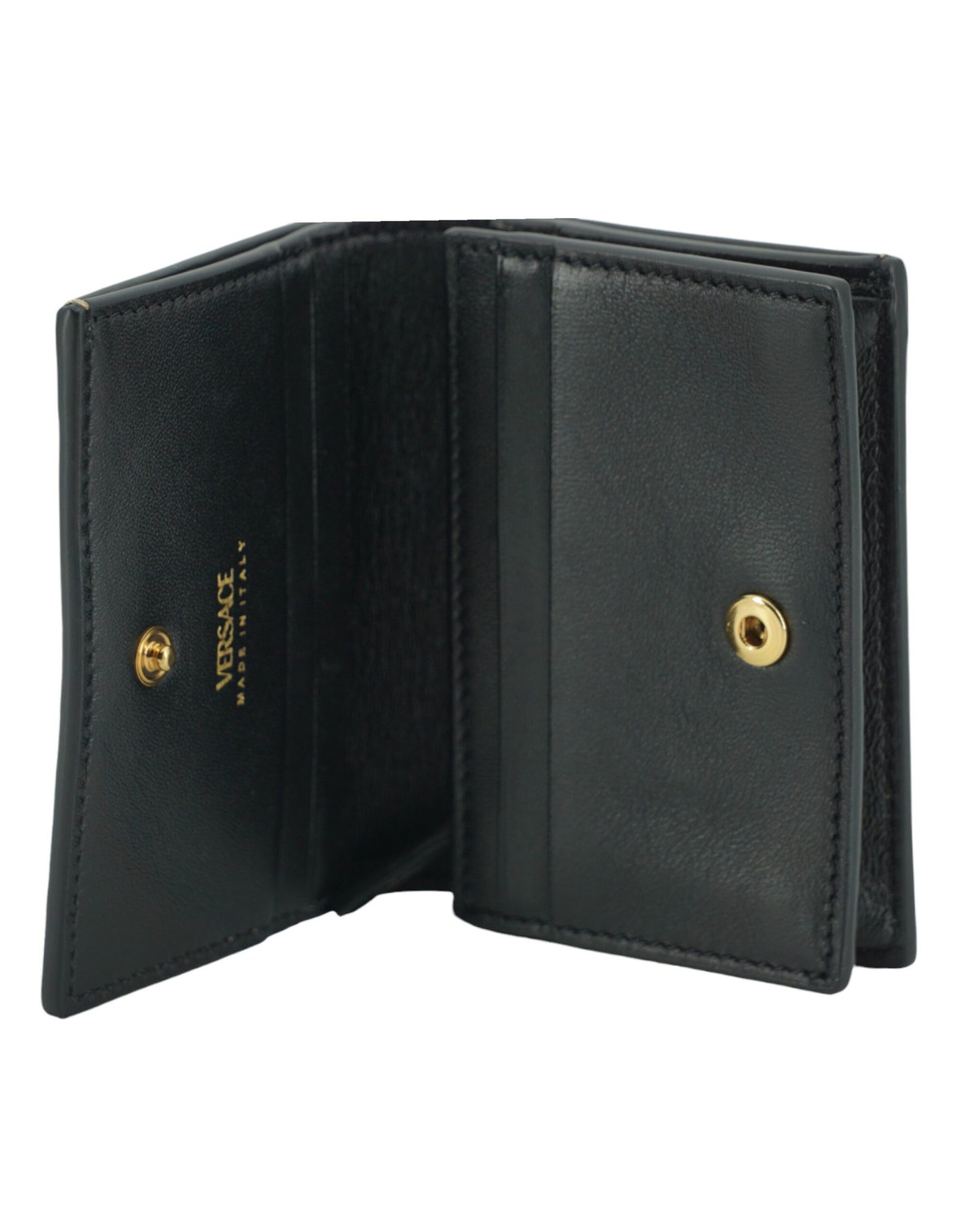 Versace Elegante Compacte Leren Portemonnee in Bruin