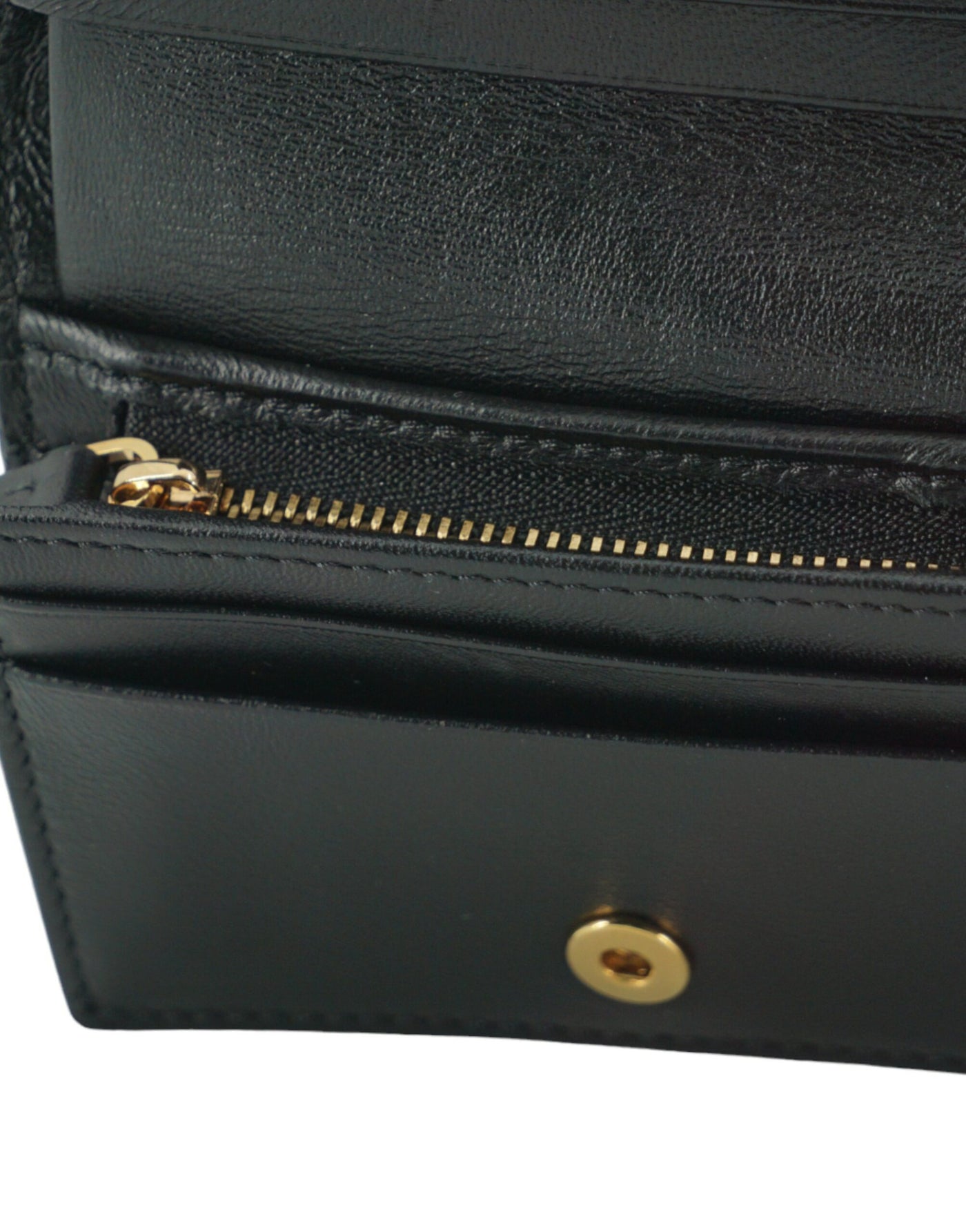 Versace Elegante Compacte Leren Portemonnee in Bruin