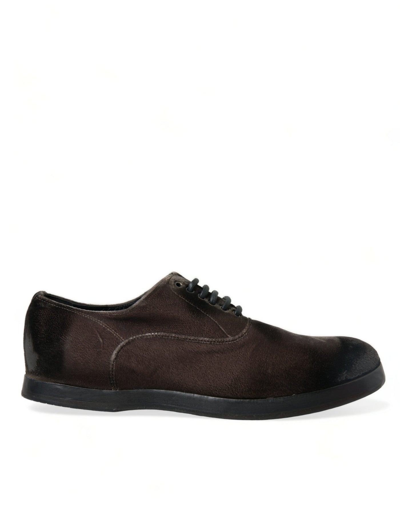 Dolce &amp; Gabbana Bruine Fluwelen Heren Veterschoenen Oxford