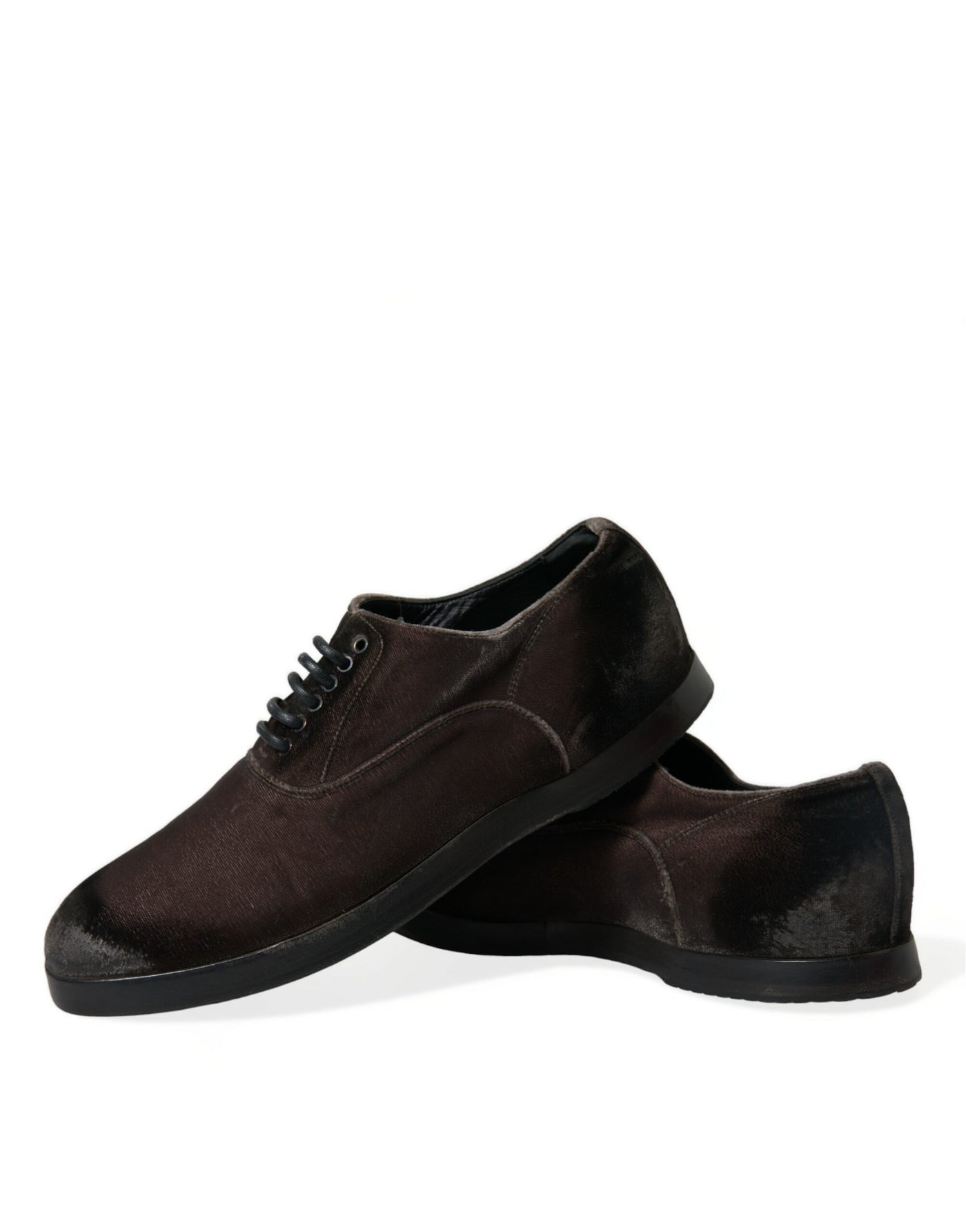 Dolce &amp; Gabbana Bruine Fluwelen Heren Veterschoenen Oxford