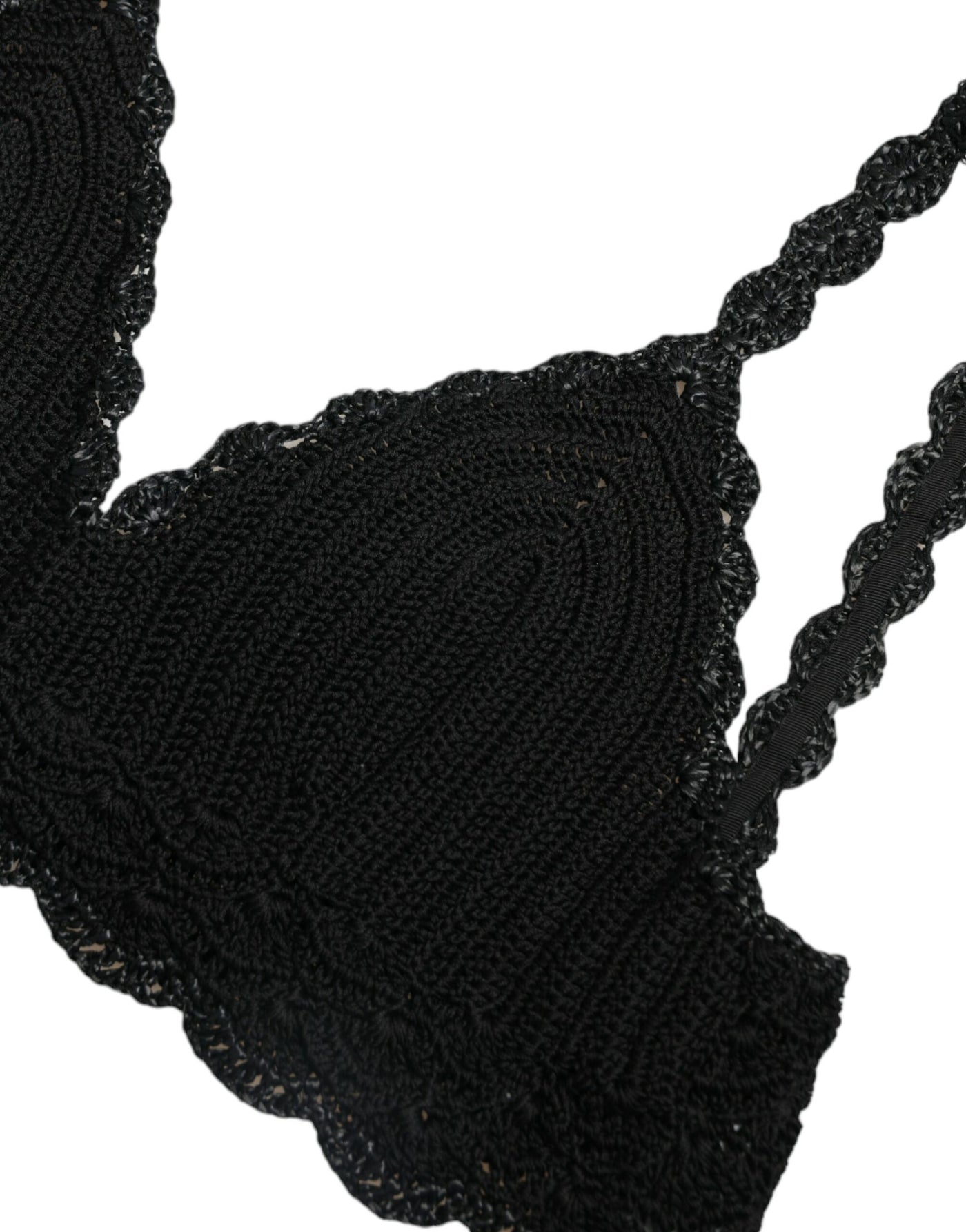 Dolce &amp; Gabbana Zwarte Katoenen Bustier Cropped Gehaakte Tanktop