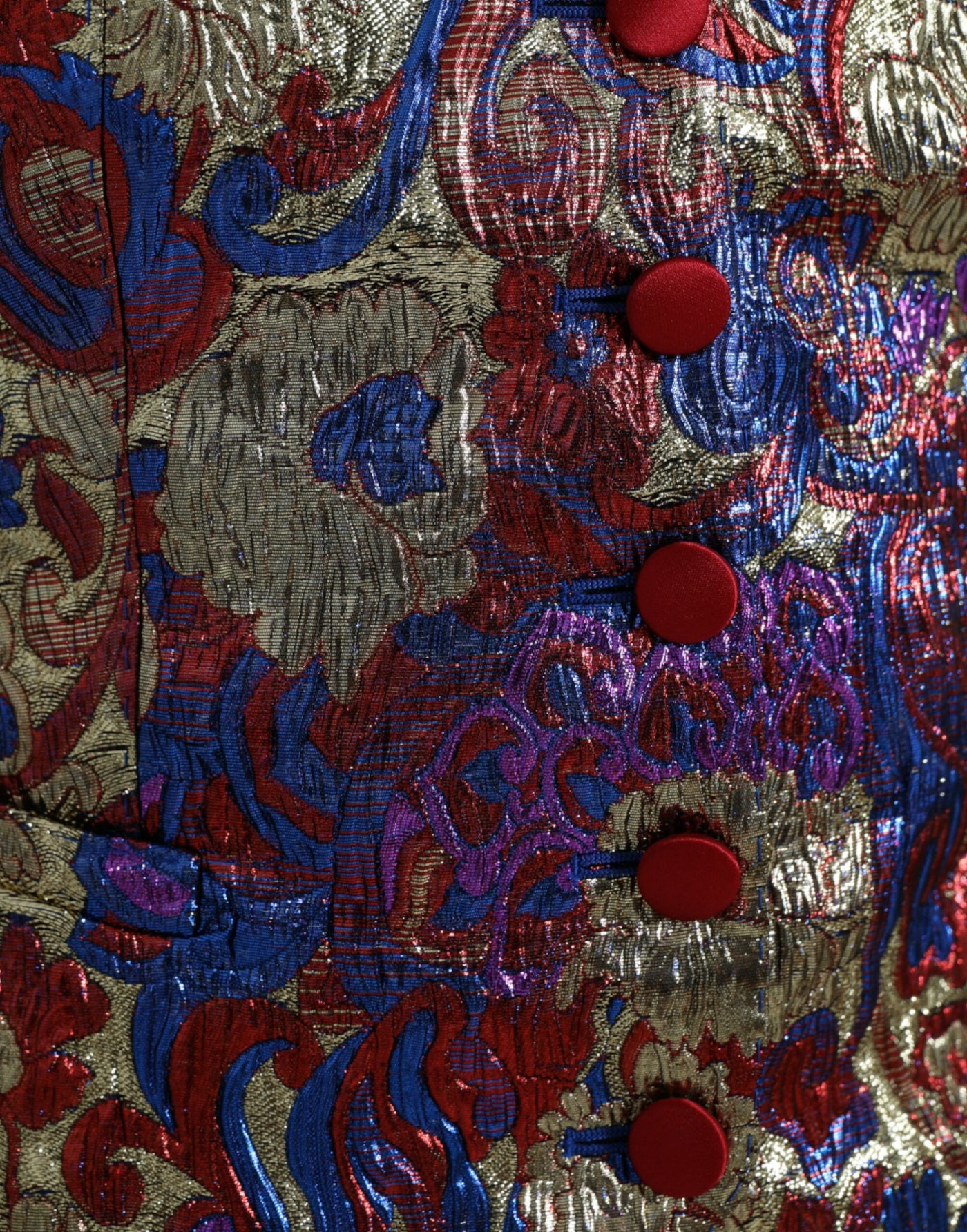 Gilet sans manches à boutons en jacquard multicolore Dolce &amp; Gabbana