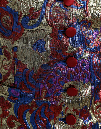 Gilet sans manches à boutons en jacquard multicolore Dolce &amp; Gabbana