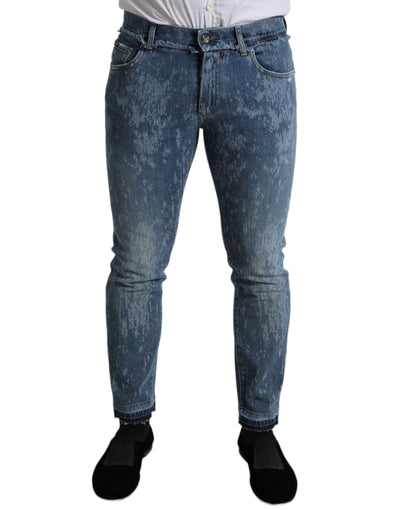 Jean skinny en coton stretch délavé bleu Dolce &amp; Gabbana