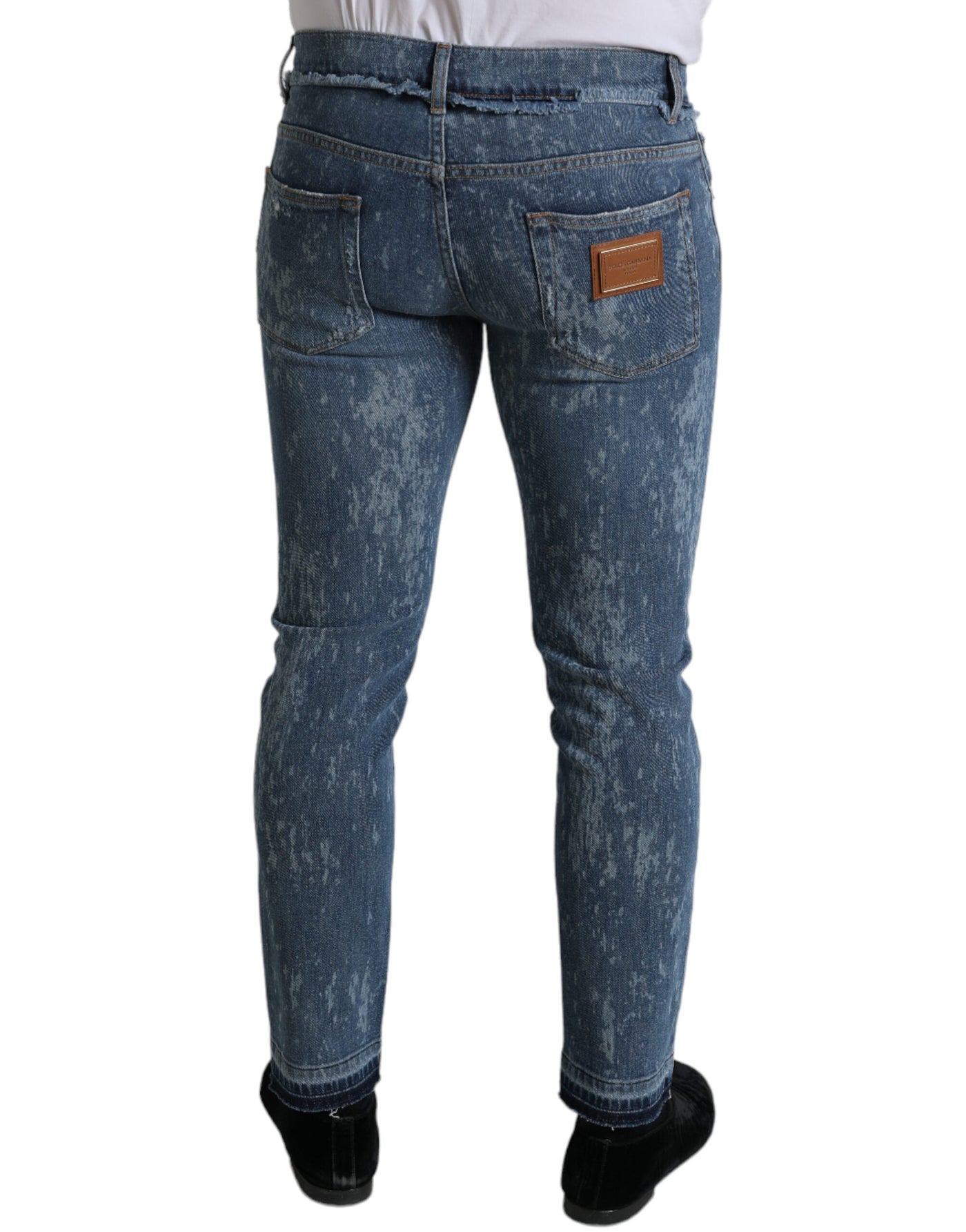 Jean skinny en coton stretch délavé bleu Dolce &amp; Gabbana
