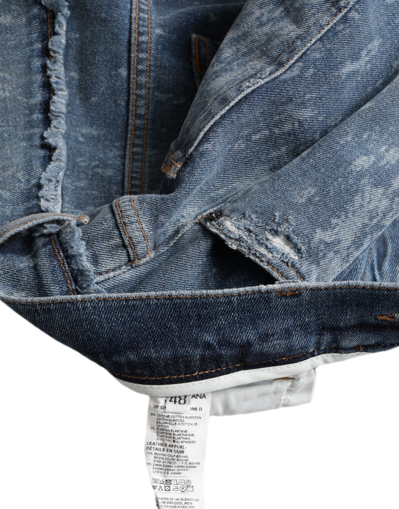 Jean skinny en coton stretch délavé bleu Dolce &amp; Gabbana