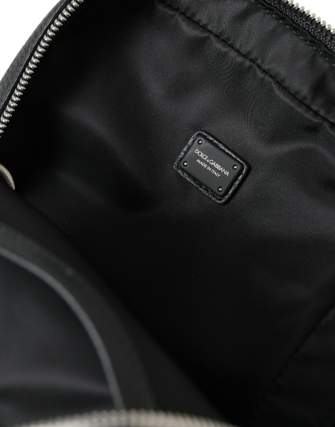 Sac à dos Palermo en cuir de veau noir avec logo Dolce &amp; Gabbana