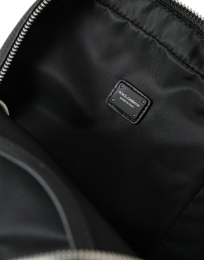 Sac à dos Palermo en cuir de veau noir avec logo Dolce &amp; Gabbana