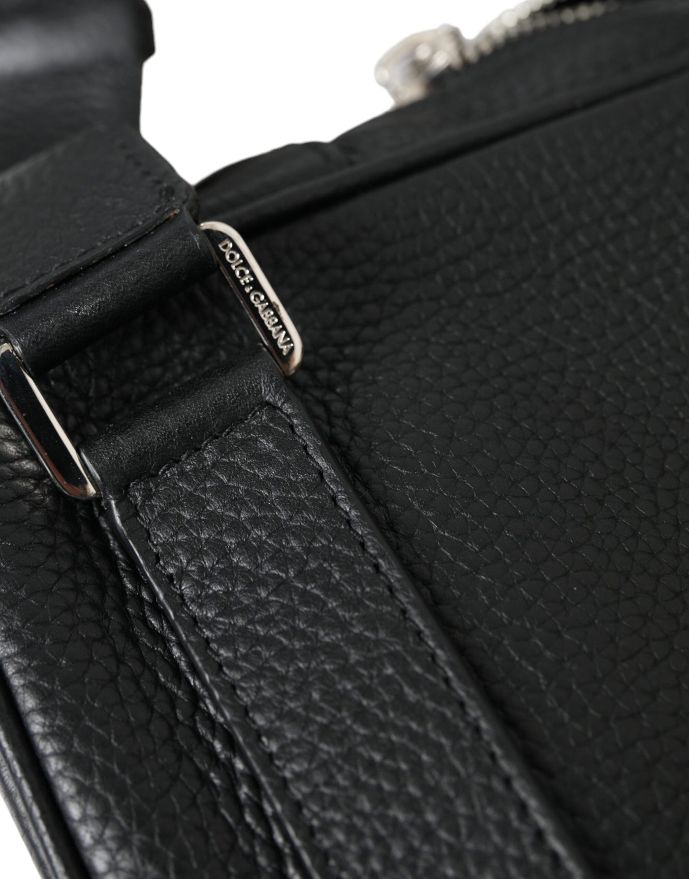 Sac à dos Palermo en cuir de veau noir avec logo Dolce &amp; Gabbana