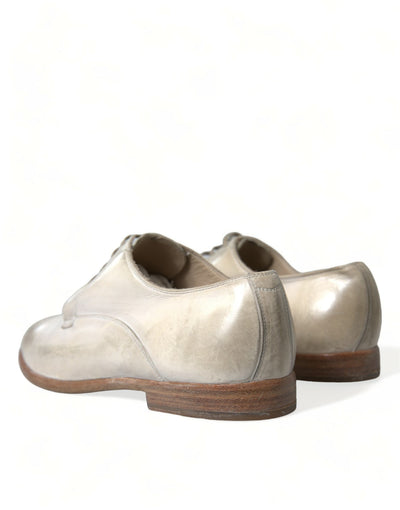 Dolce &amp; Gabbana Witte Derby-schoenen van verweerd leer