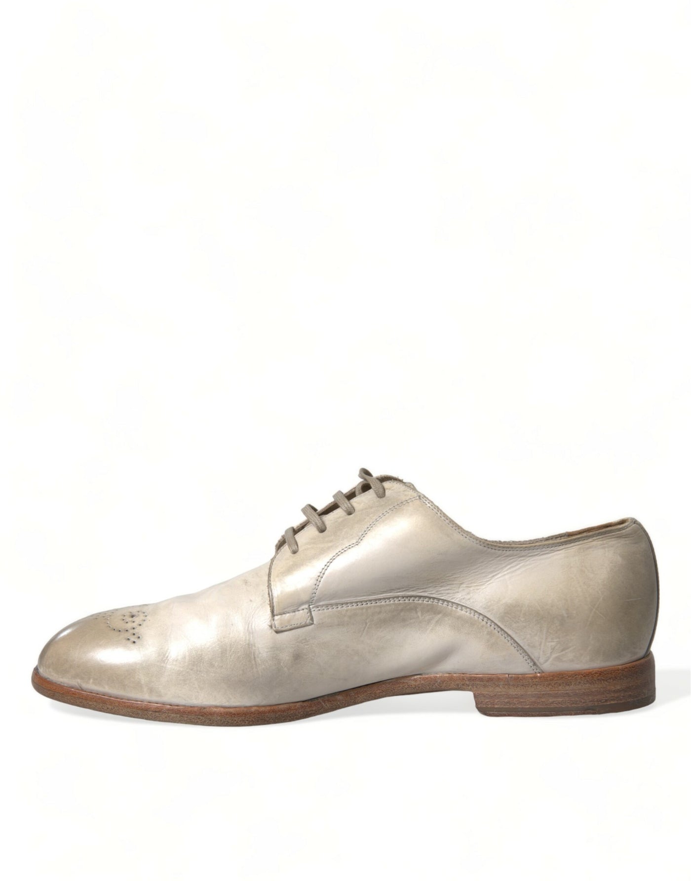 Dolce &amp; Gabbana Witte Derby-schoenen van verweerd leer