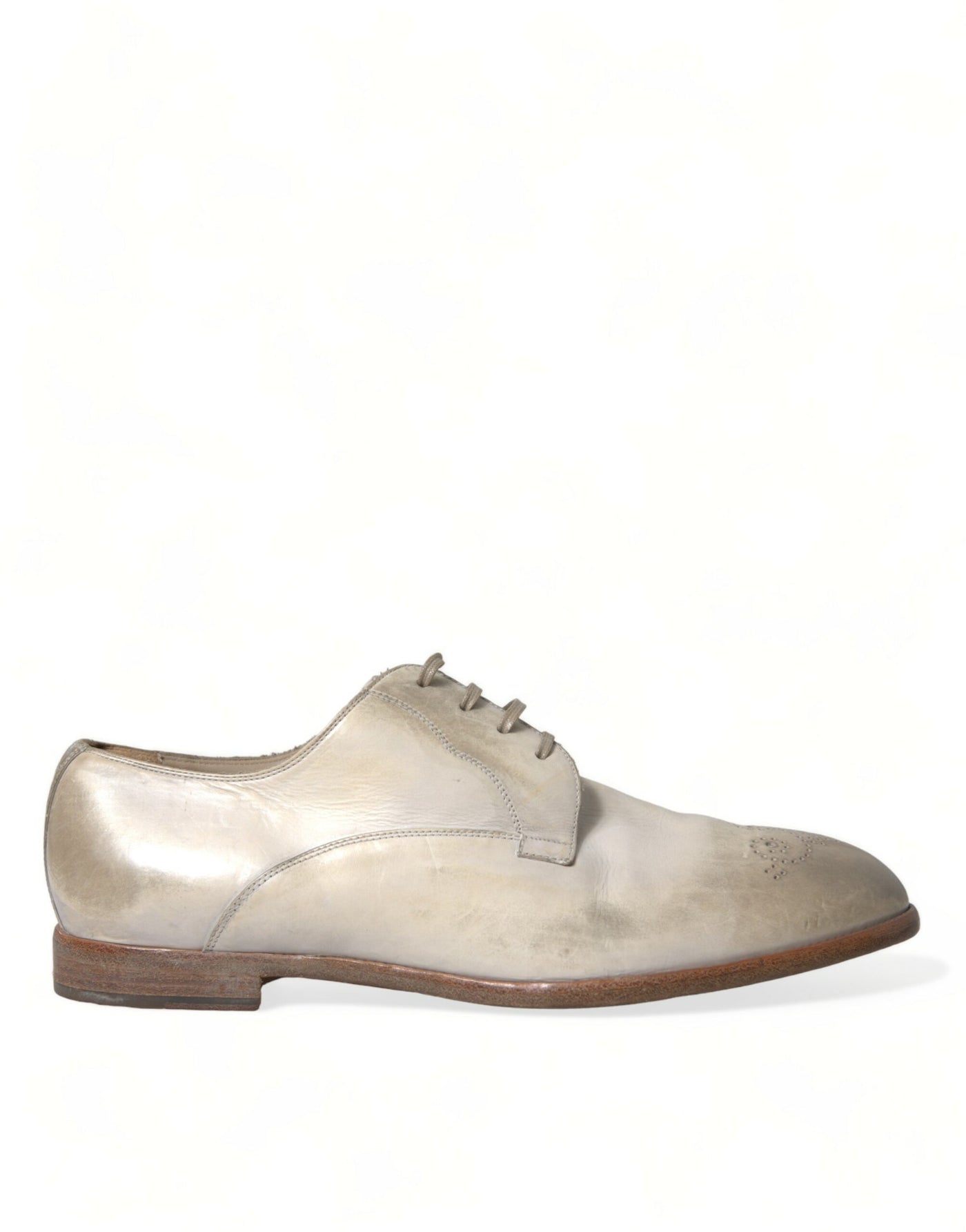 Dolce &amp; Gabbana Witte Derby-schoenen van verweerd leer