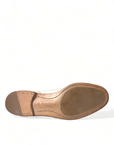 Dolce &amp; Gabbana Witte Derby-schoenen van verweerd leer