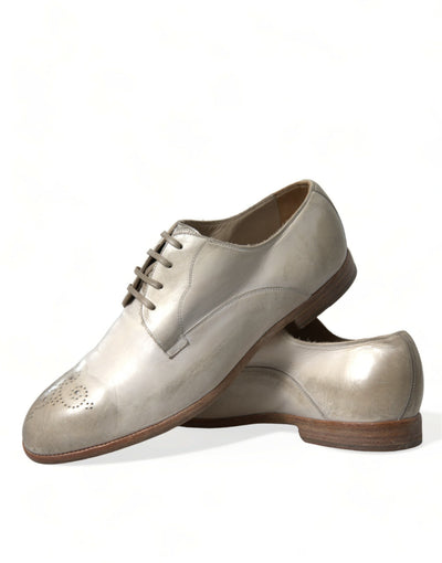 Dolce &amp; Gabbana Witte Derby-schoenen van verweerd leer