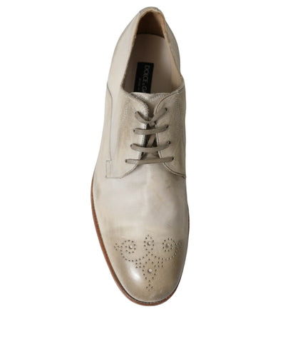 Dolce &amp; Gabbana Witte Derby-schoenen van verweerd leer