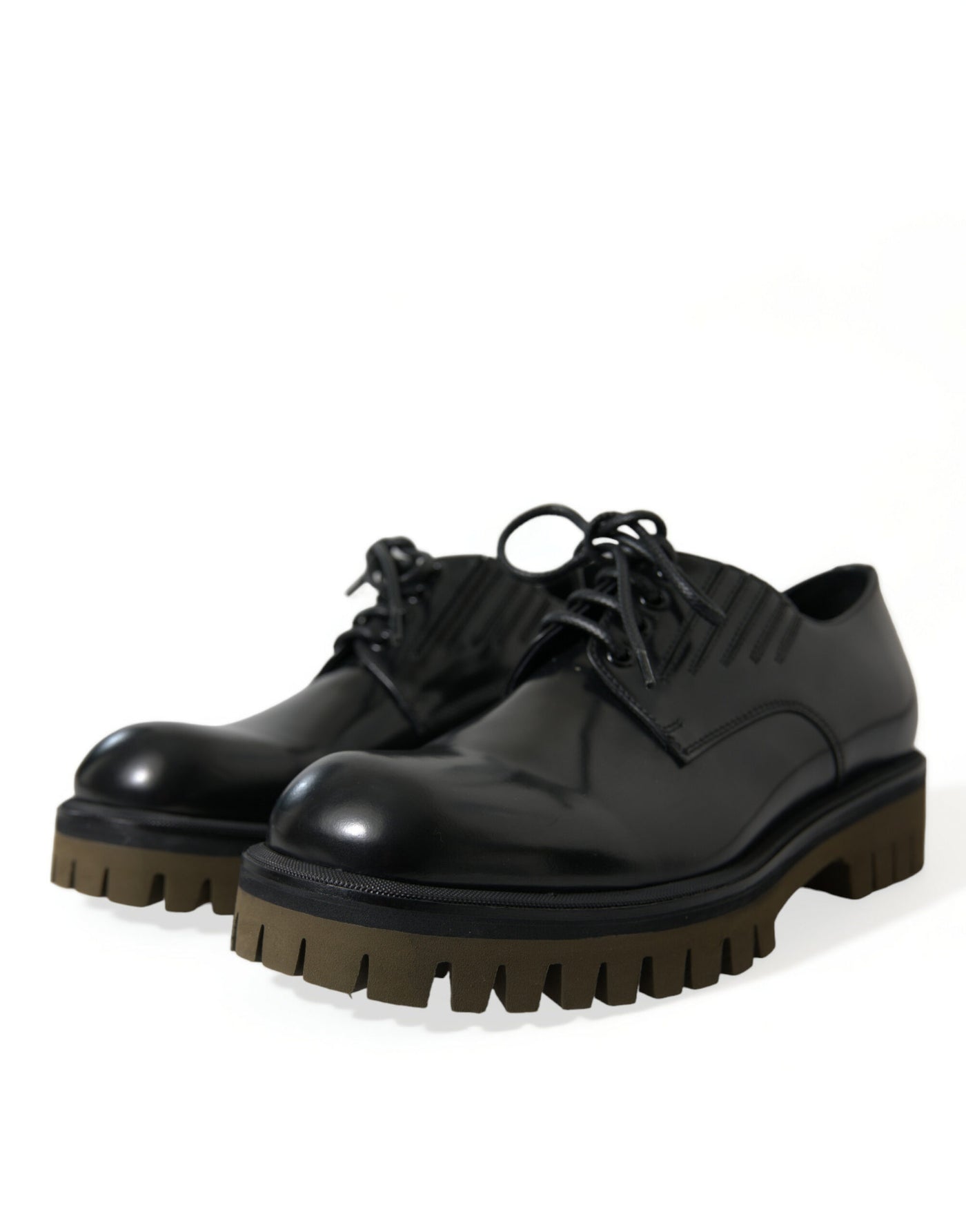 Dolce &amp; Gabbana Zwarte Leren Veterschoenen voor Heren