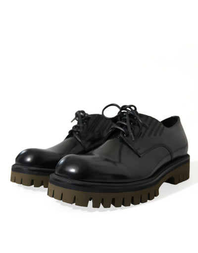 Dolce &amp; Gabbana Zwarte Leren Veterschoenen voor Heren