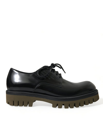 Dolce &amp; Gabbana Zwarte Leren Veterschoenen voor Heren