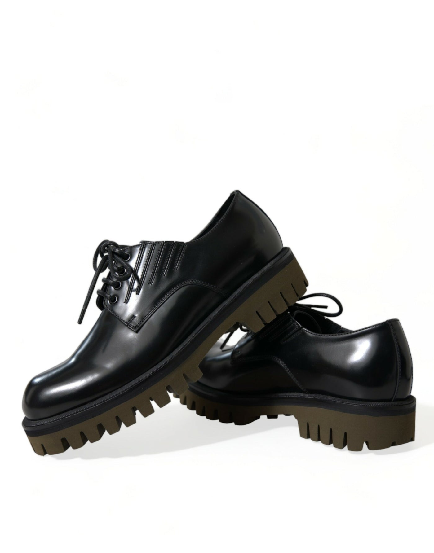 Dolce &amp; Gabbana Zwarte Leren Veterschoenen voor Heren
