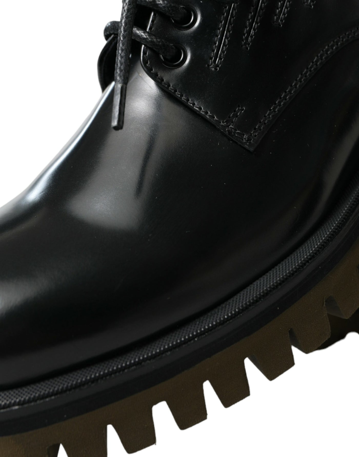 Dolce &amp; Gabbana Zwarte Leren Veterschoenen voor Heren