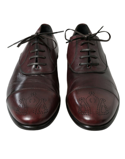 Dolce &amp; Gabbana Bordeaux leren heren formele derbyschoenen