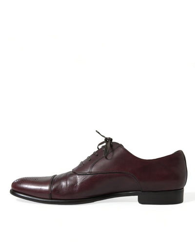 Dolce &amp; Gabbana Bordeaux leren heren formele derbyschoenen