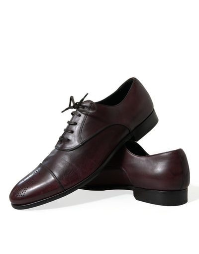 Dolce &amp; Gabbana Bordeaux leren heren formele derbyschoenen