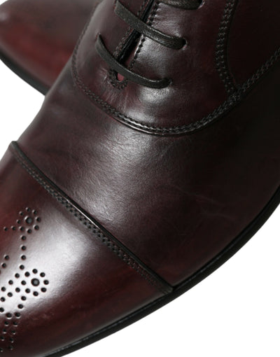 Dolce &amp; Gabbana Bordeaux leren heren formele derbyschoenen