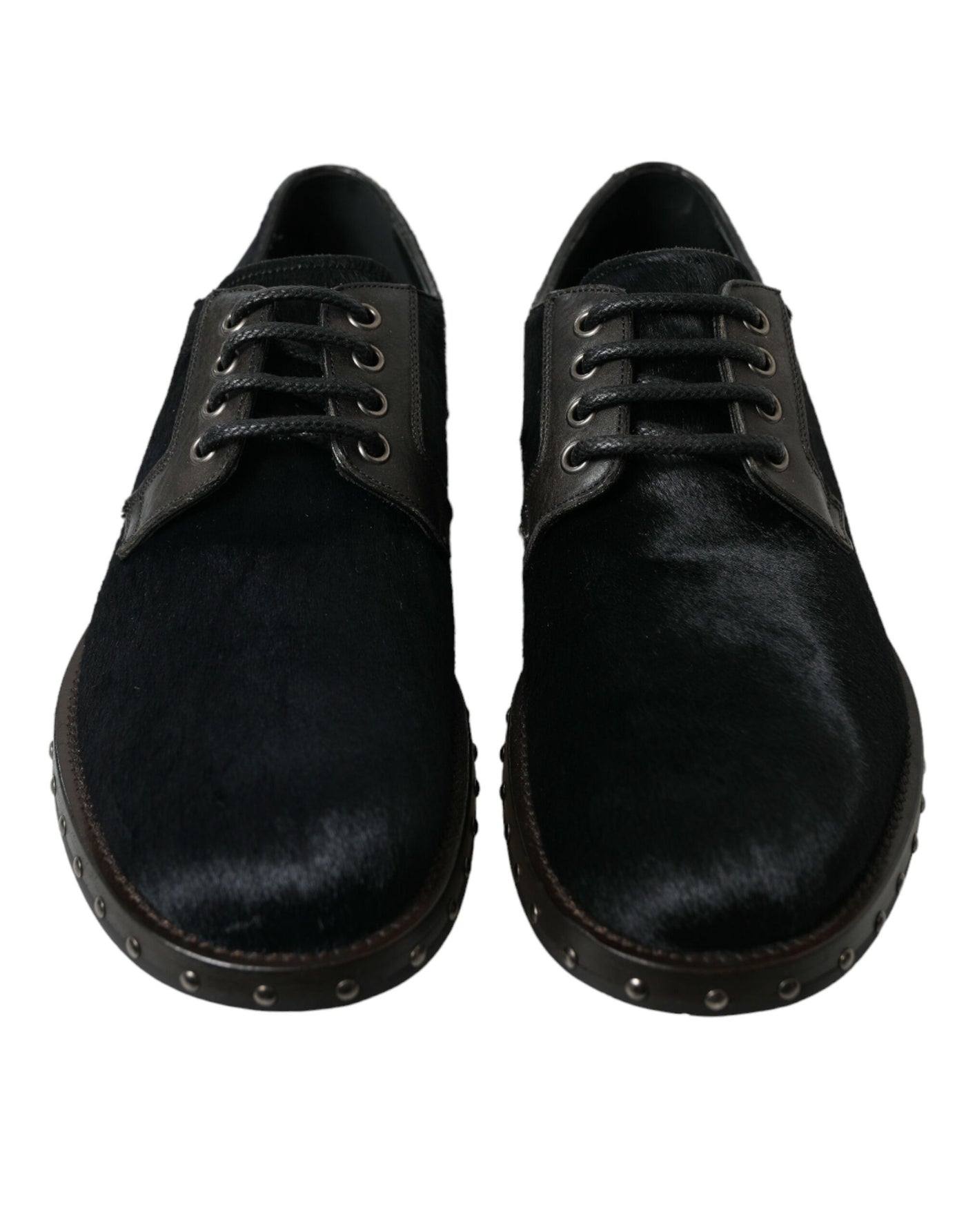 Dolce &amp; Gabbana Zwarte Stable Fur Derby SAN PIETRO Dress Shoes