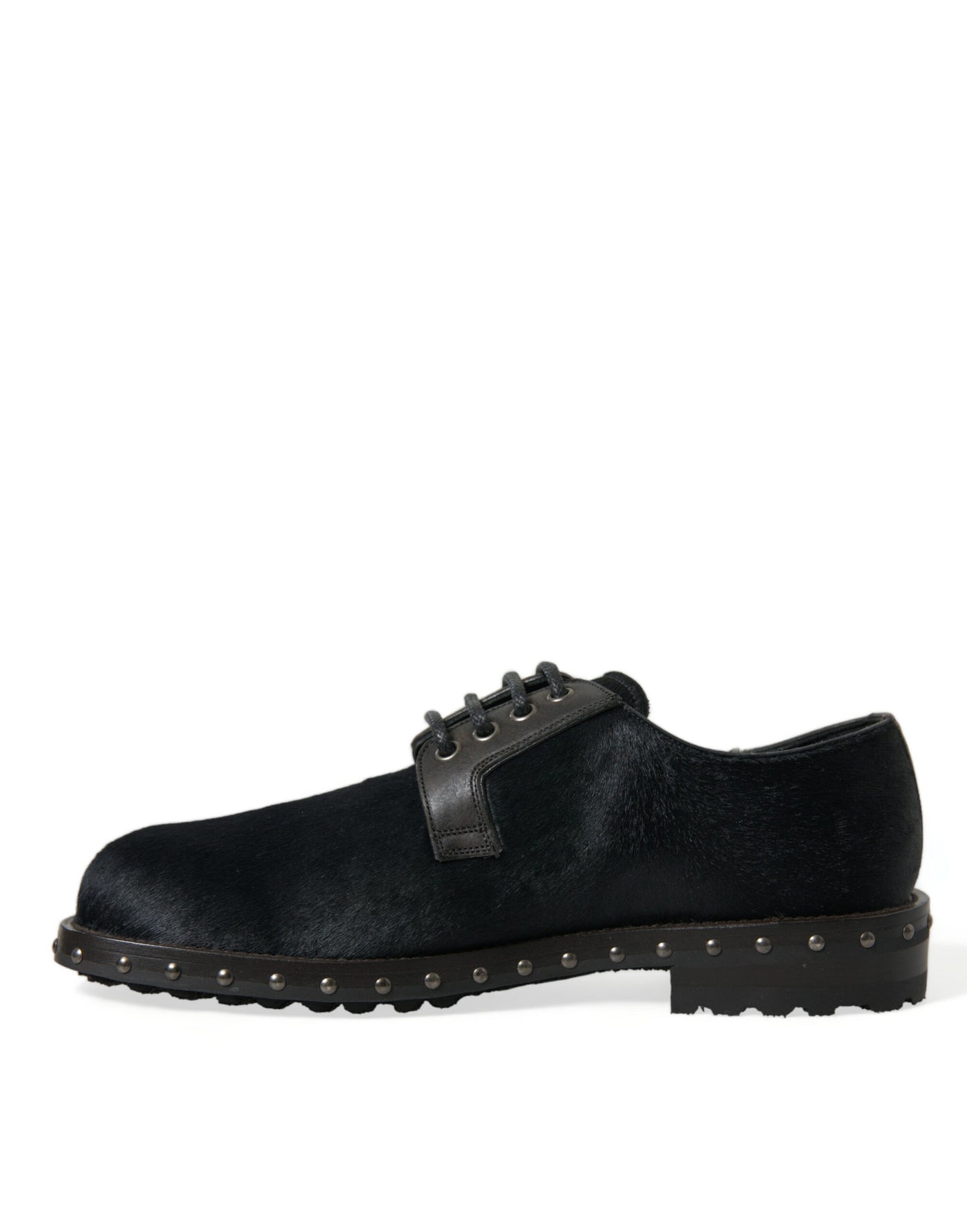 Dolce &amp; Gabbana Zwarte Stable Fur Derby SAN PIETRO Dress Shoes