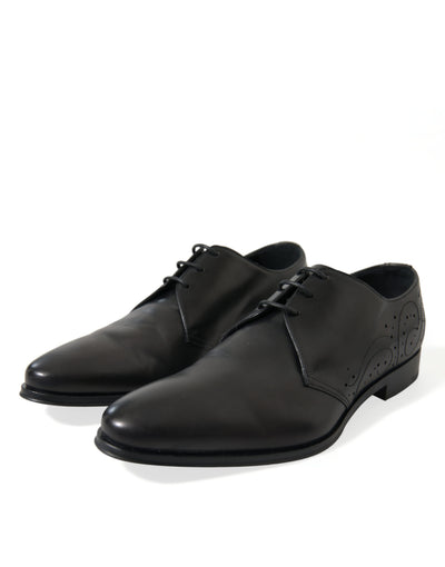Dolce &amp; Gabbana Zwarte Leren Veterschoenen voor Formele Derby's
