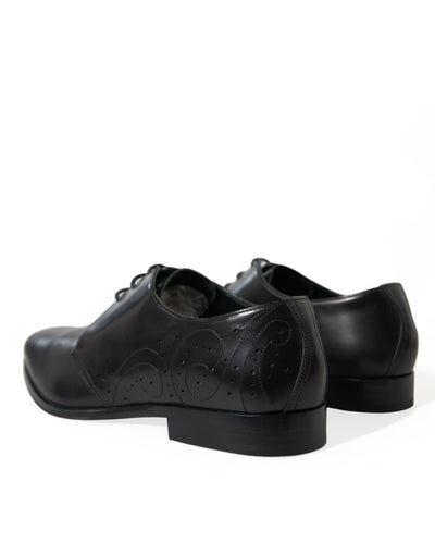Dolce &amp; Gabbana Zwarte Leren Veterschoenen voor Formele Derby's