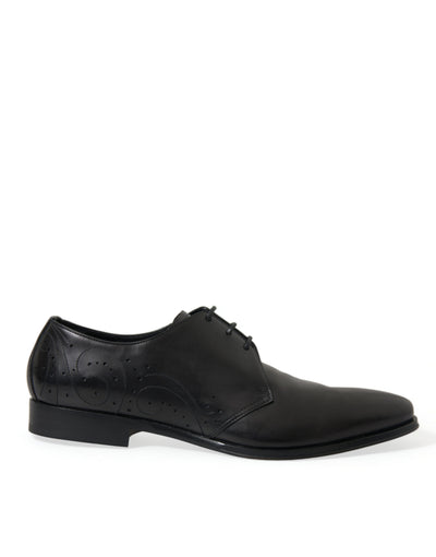 Dolce &amp; Gabbana Zwarte Leren Veterschoenen voor Formele Derby's