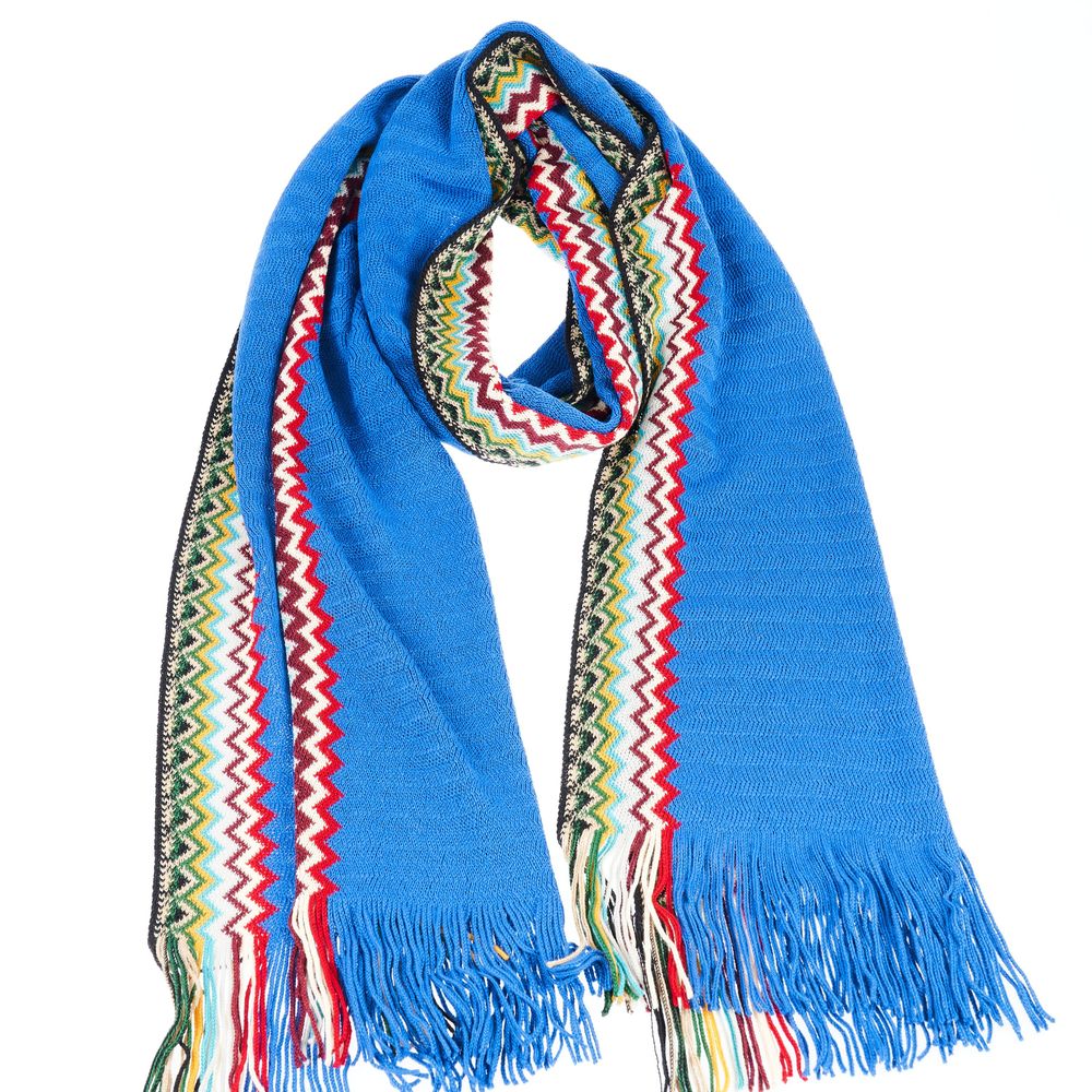 Missoni Blauwe Wollen Heren Sjaal