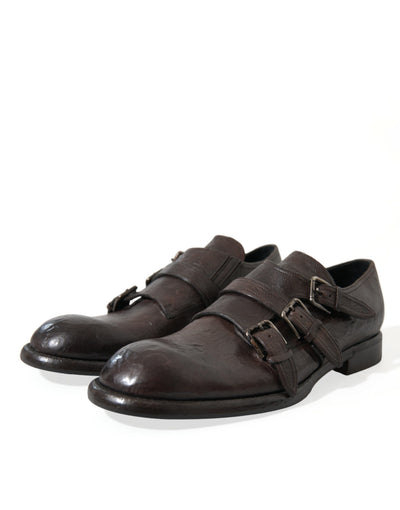 Dolce &amp; Gabbana Bruine Leren Band Formele Schoenen