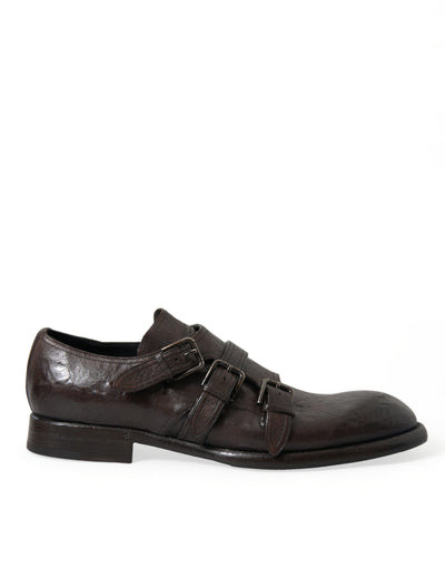 Dolce &amp; Gabbana Bruine Leren Band Formele Schoenen