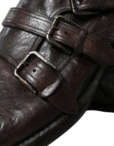 Dolce &amp; Gabbana Bruine Leren Band Formele Schoenen