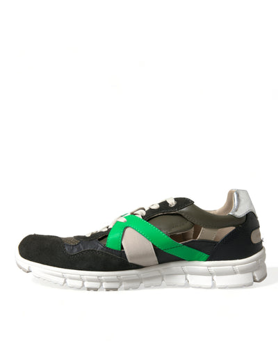 Dolce &amp; Gabbana Multicolor leren suède lage sneakers