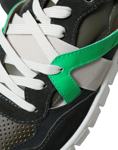Dolce &amp; Gabbana Multicolor leren suède lage sneakers