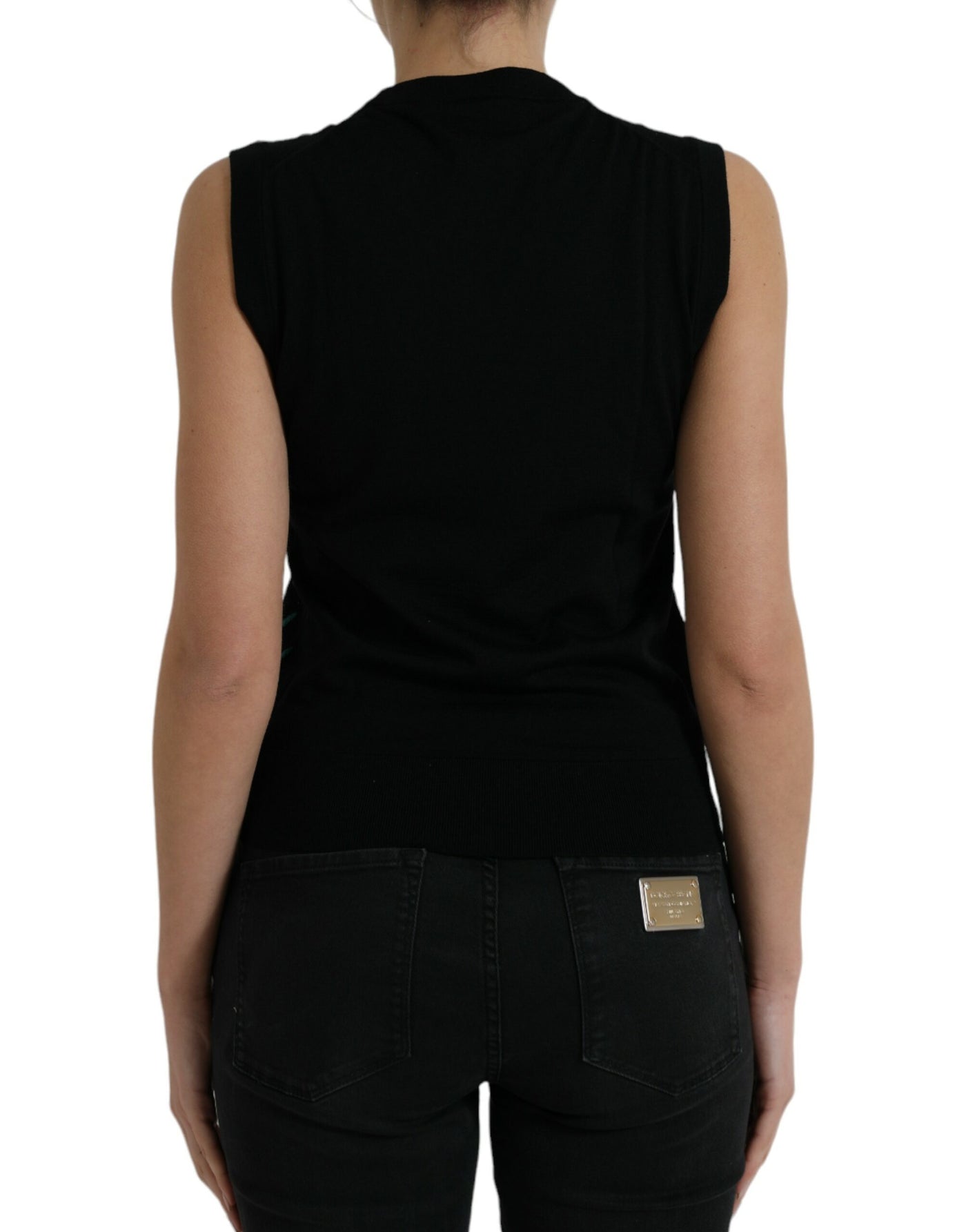 Dolce &amp; Gabbana Zwart Jungle Ronde Hals Mouwloos Tanktopje