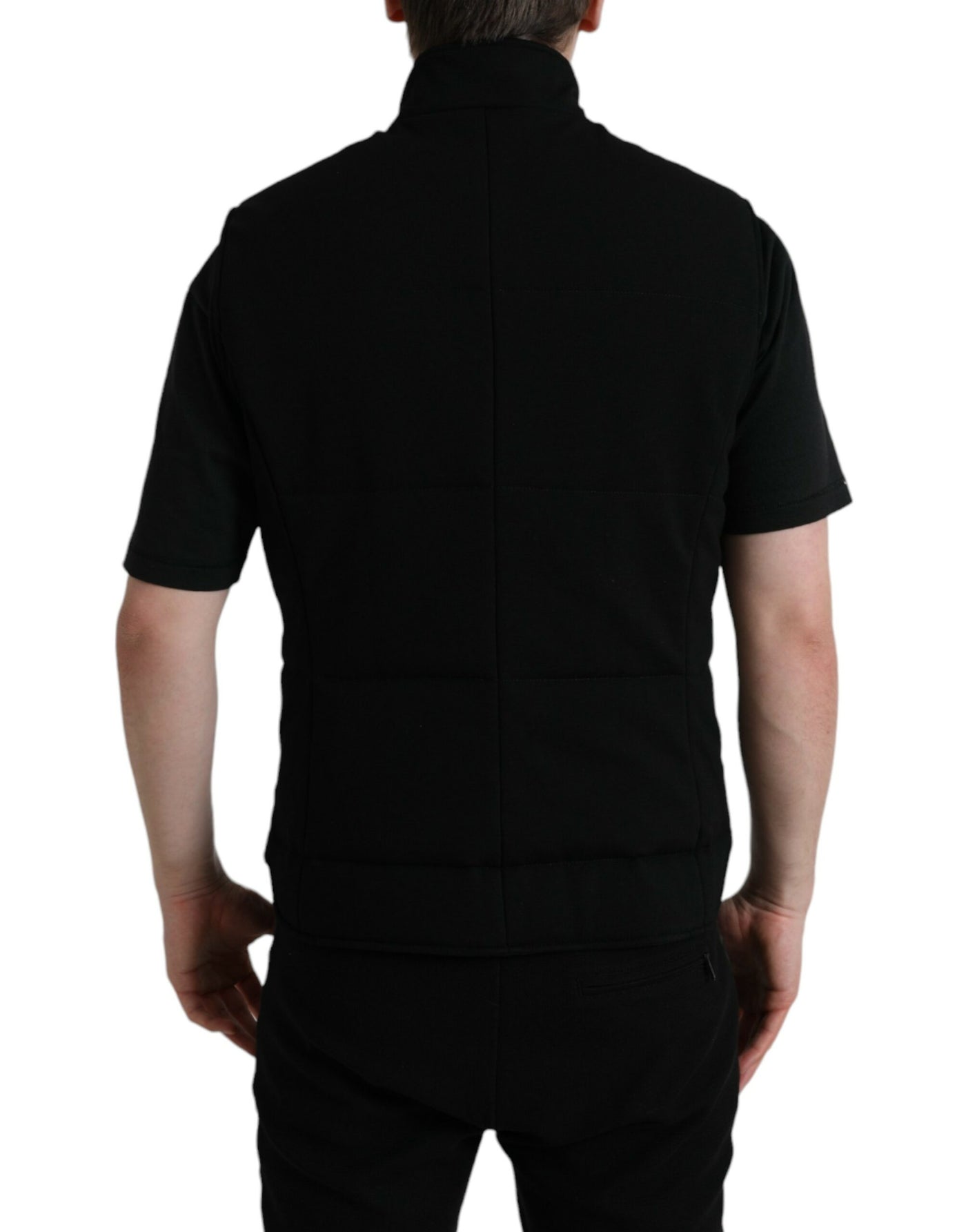 Veste boutonnée en rayonne noire Dolce &amp; Gabbana avec logo