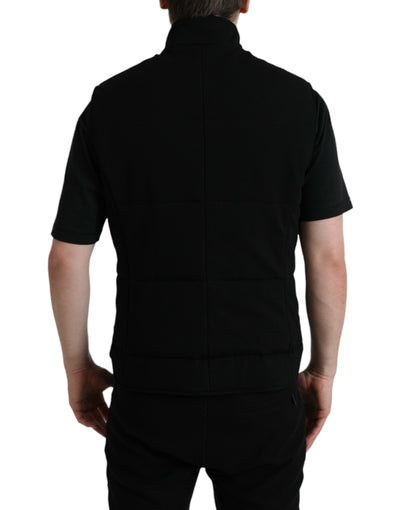 Veste boutonnée en rayonne noire Dolce &amp; Gabbana avec logo