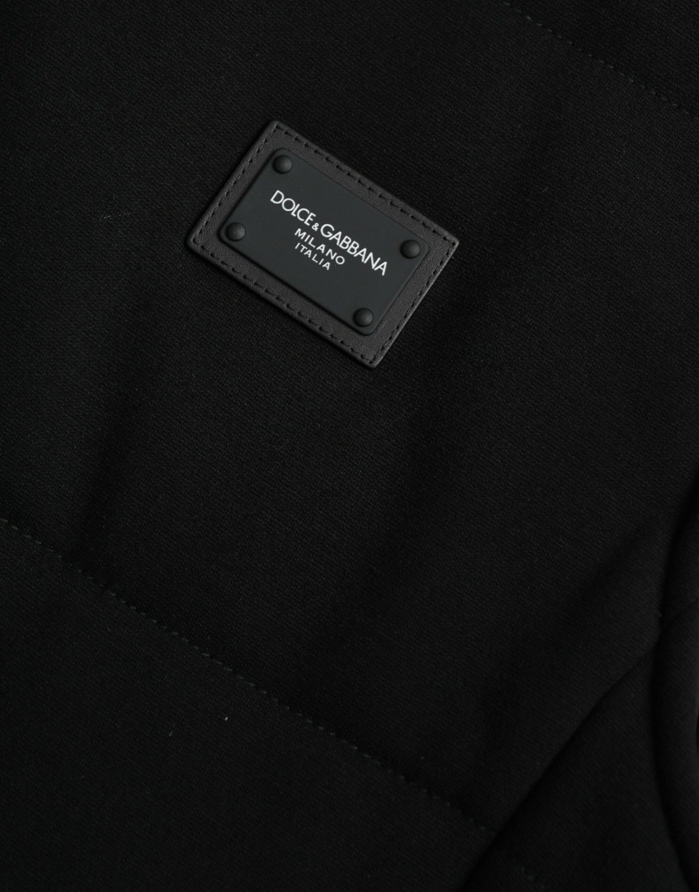 Veste boutonnée en rayonne noire Dolce &amp; Gabbana avec logo