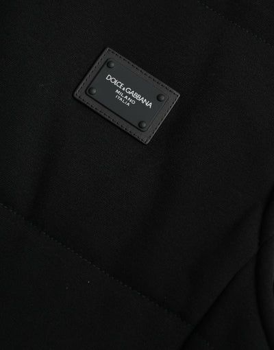 Veste boutonnée en rayonne noire Dolce &amp; Gabbana avec logo