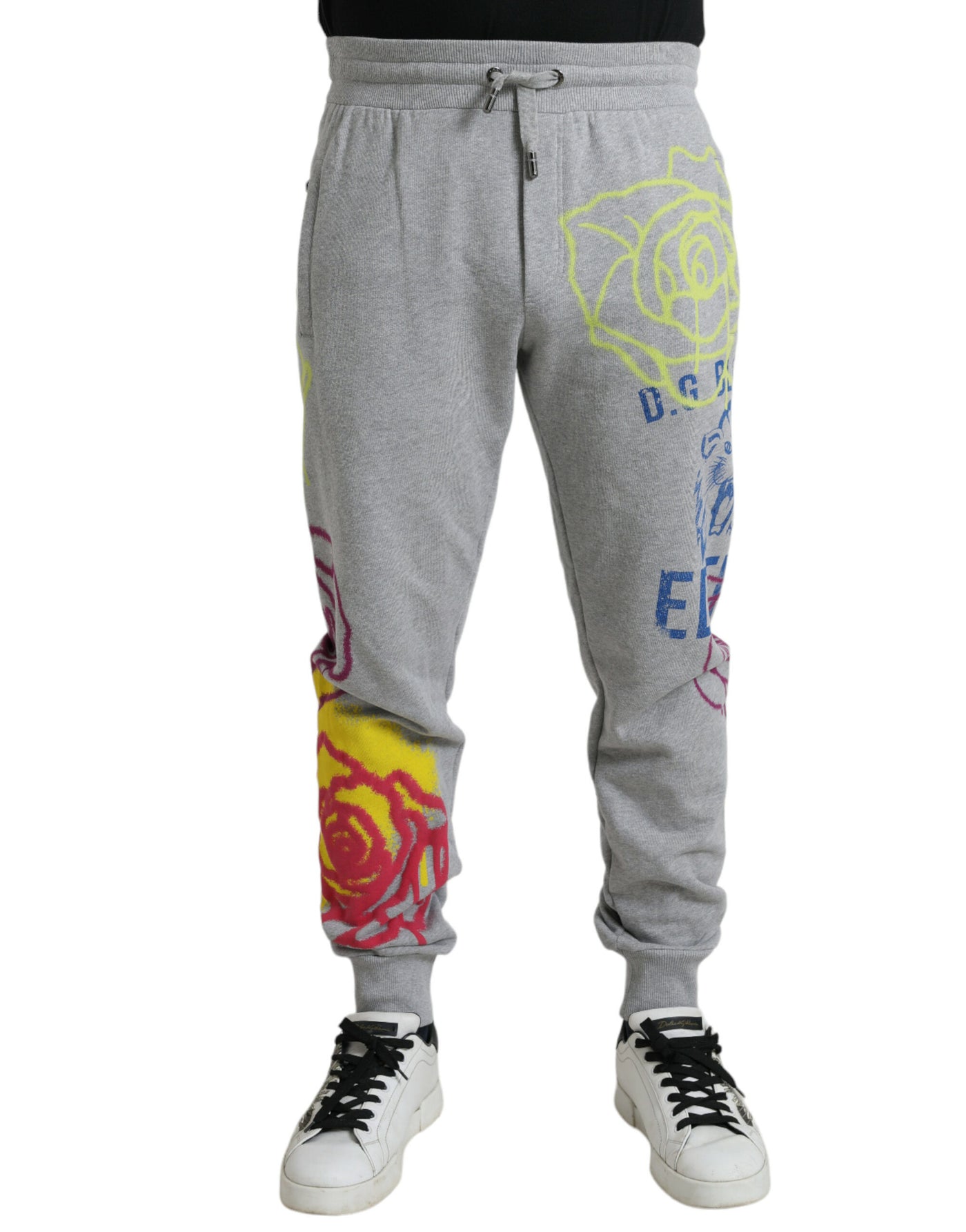 Dolce &amp; Gabbana Grijze Katoenen Graffiti Joggingbroek